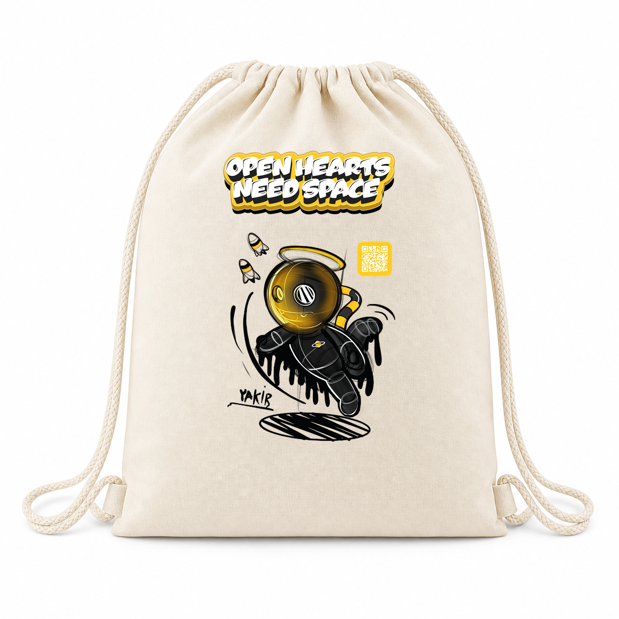 Zorb Cotton Drawstring Bag – Open Hearts Need Space
