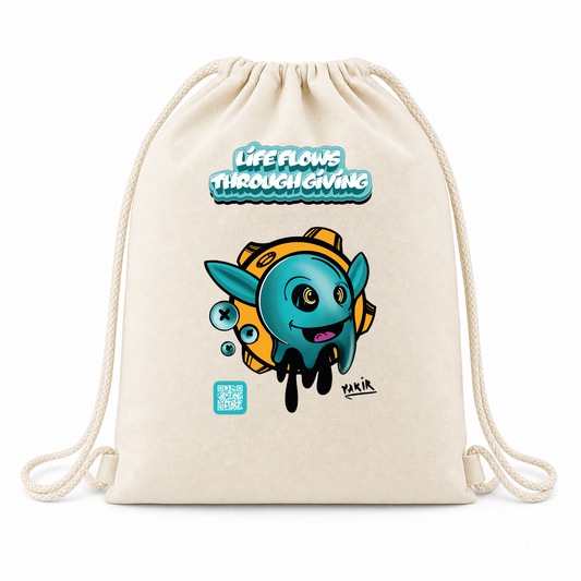 Bubbly Cotton Drawstring Bag – Life Flows Through Giving