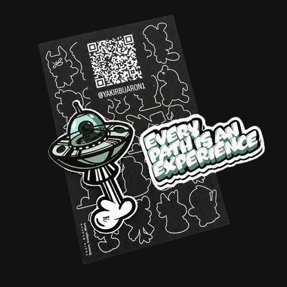 Y.B Spaceship premium vinyl sticker set with mantra