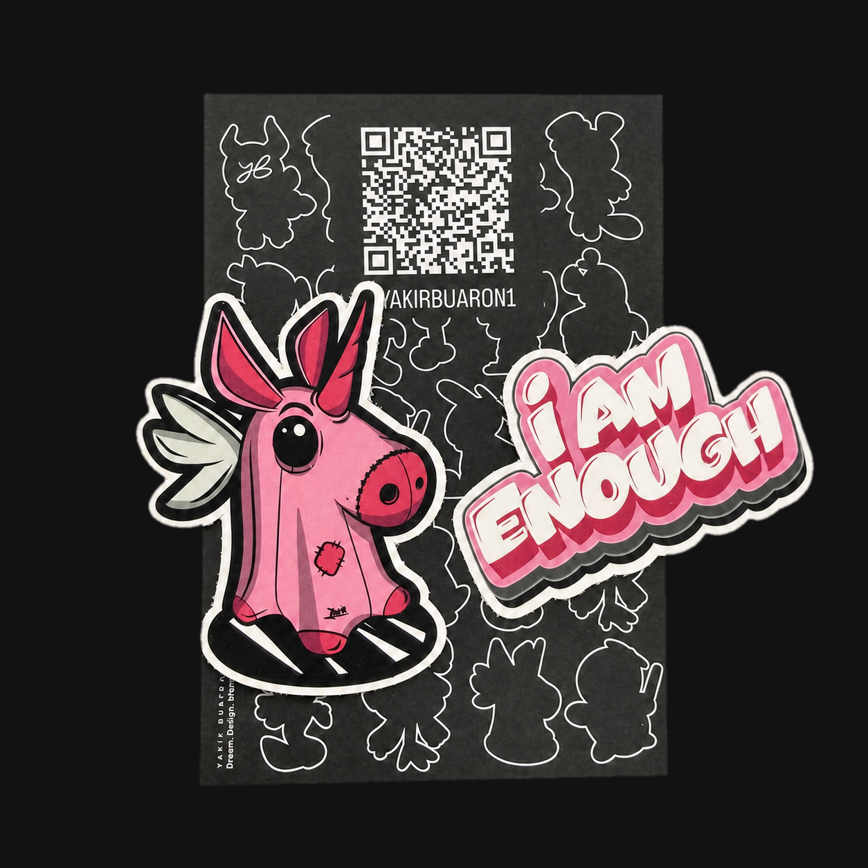 Mimi premium vinyl sticker set with mantra